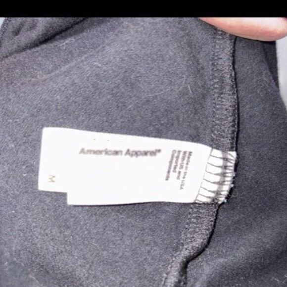 American Apparel Medium Halter Bodysuit Black Cotton Spandex Mushrooms - Picture 8 of 8